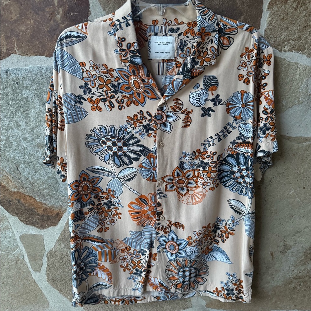 Denim & Flower Floral Print Men's viscose Shirt